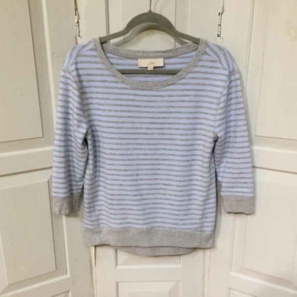 LOFT Tops - LOFT Baby Blue & Gray Top